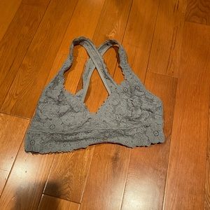 Aerie Grey Laced Bralette Size MEDIUM